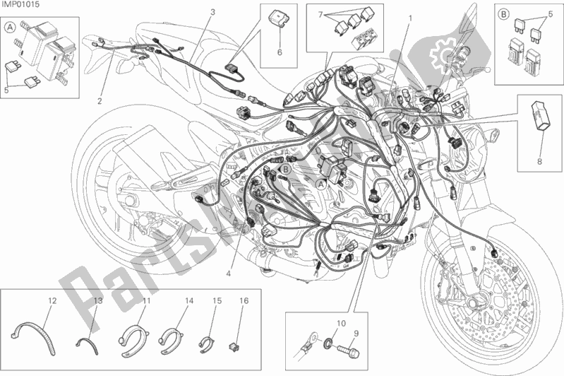 All parts for the Wiring Harness of the Ducati Monster 821 Stripes 2017